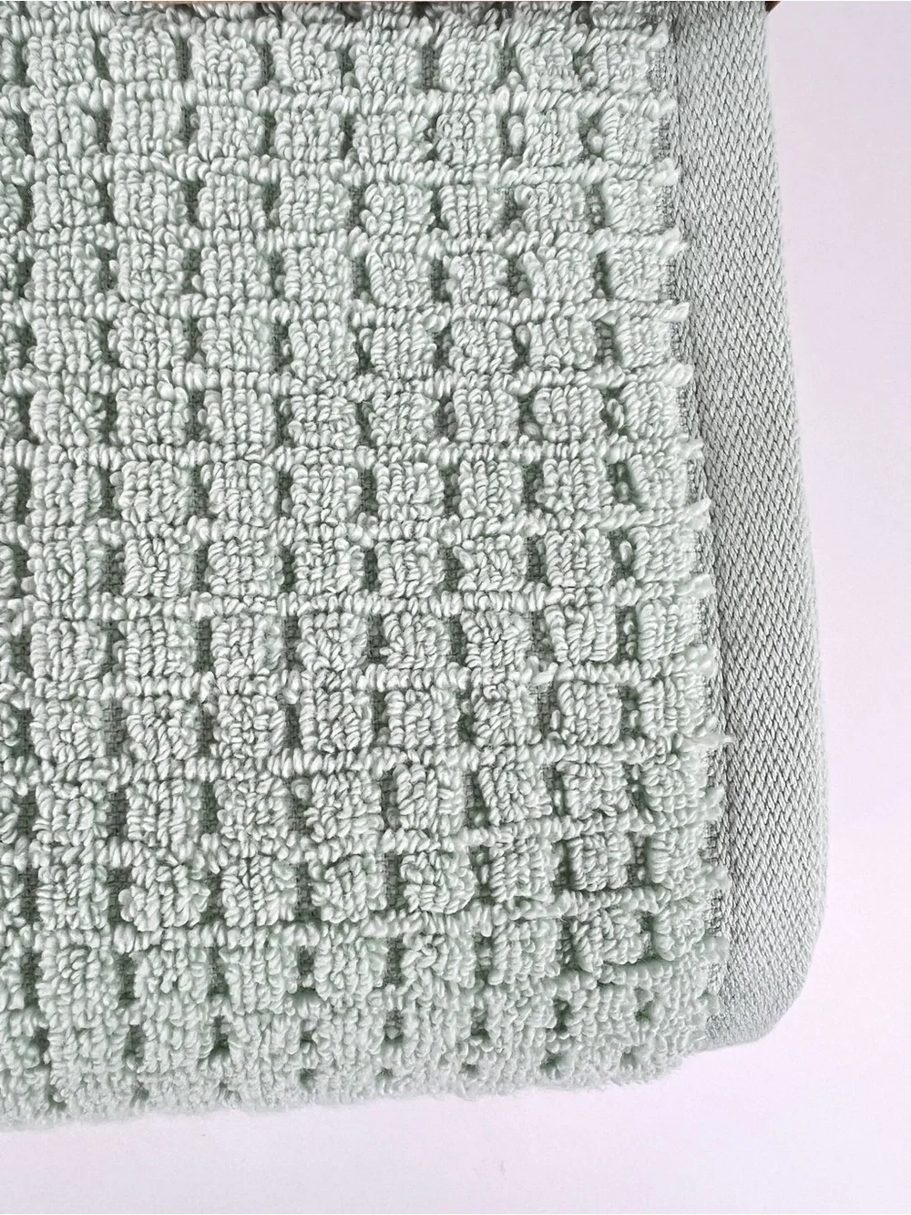 Ecoexistence Bath Towels Mint Green Waffle Weave Soft Cotton Oversized 2 Pc NEW